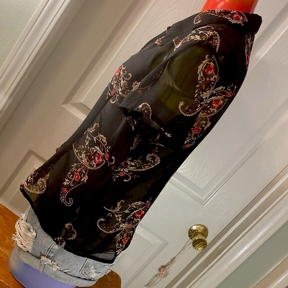 VINTAGE EMMA JAMES Petite paisley Filagree Floral Top - Picture 5 of 11